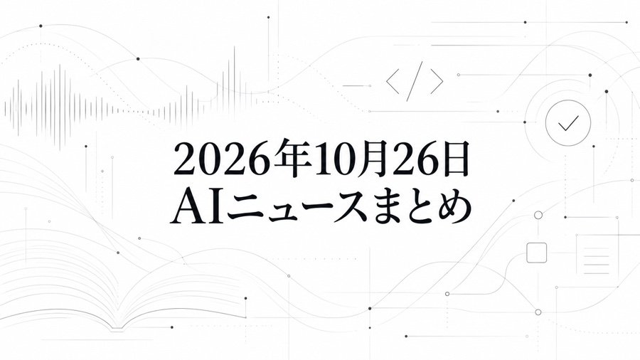 2026年10月26日のAIニュースまとめ